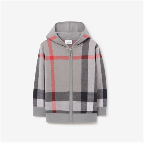 burberry nova check zip up hoodie|Check Wool Zip Hoodie in Sand .